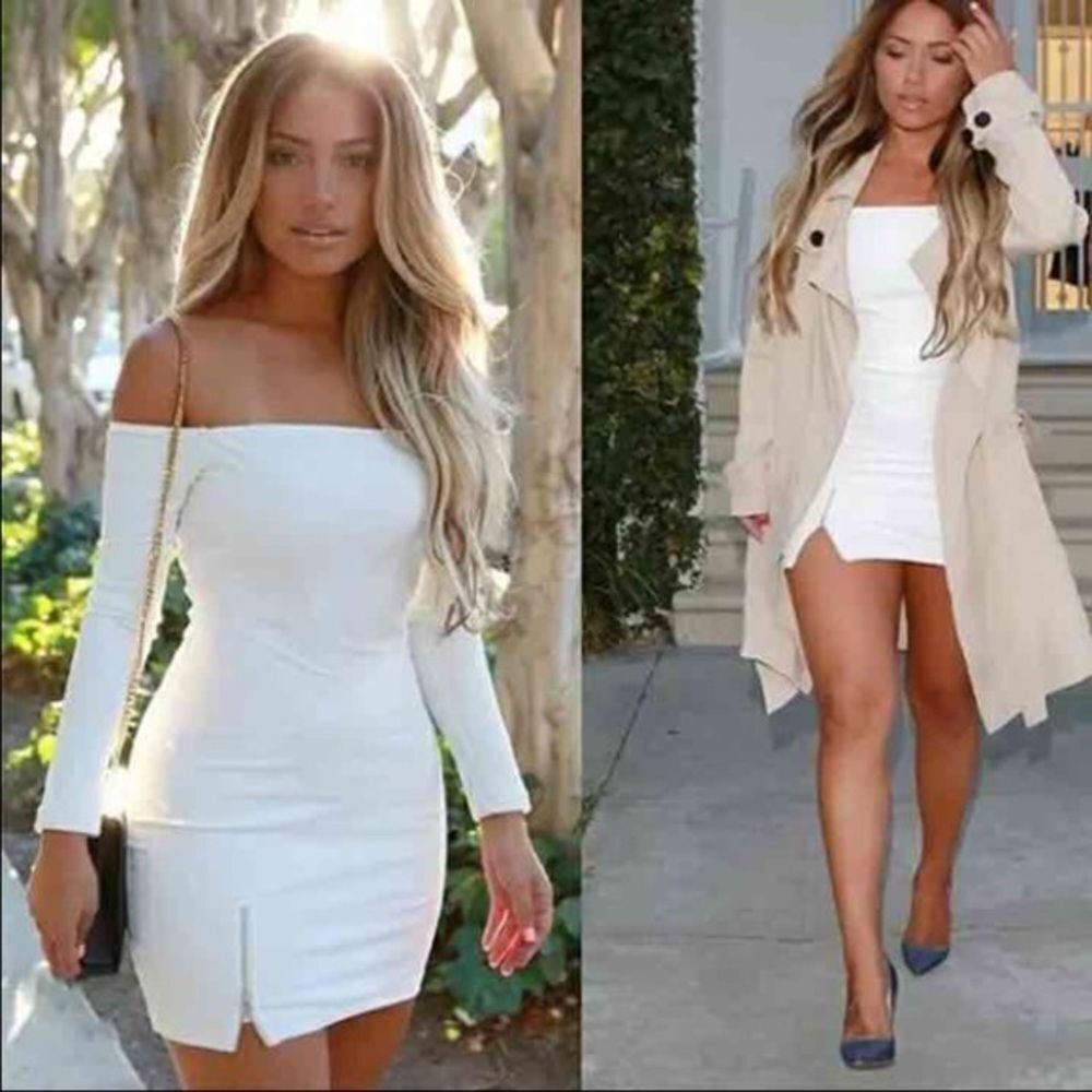 Women's Autumn Zipper Off Shoulder Dress